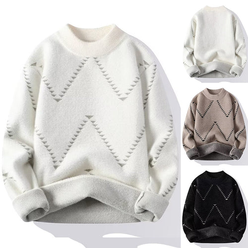 Damen Gemütlicher Strickpullover mit modernem Wellenmuster Shop Nory