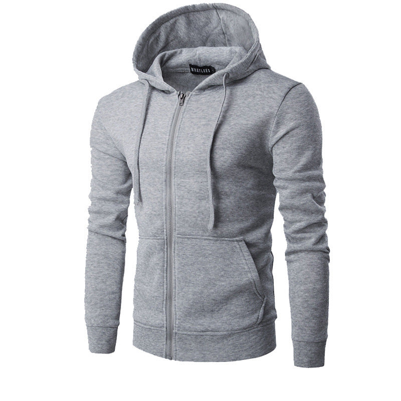 Herren nan schmal geschnittene Zip-Hoodie Jacke mit weichem Fleece-Innenfutter und Kängurutaschen Shop Nory