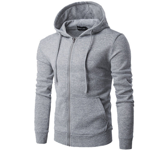 Herren nan schmal geschnittene Zip-Hoodie Jacke mit weichem Fleece-Innenfutter und Kängurutaschen Shop Nory