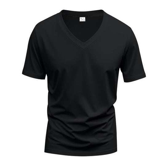 Herren V-Ausschnitt T-Shirt aus atmungsaktiver und schnelltrocknender Baumwolle
