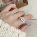 Damen Zierlicher Blumenring mit hochwertigen Details Shop Nory