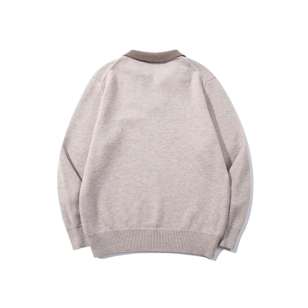 Herren Boxy-Strickpullover mit Polokragen und V‑Einsatz Shop Nory