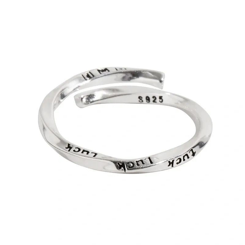 Damen schlichter Grip-Ring mit eingravierter Botschaft Shop Nory