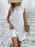 Damen trendiges Sommerkleid mit floralem Stickdesign Shopnory