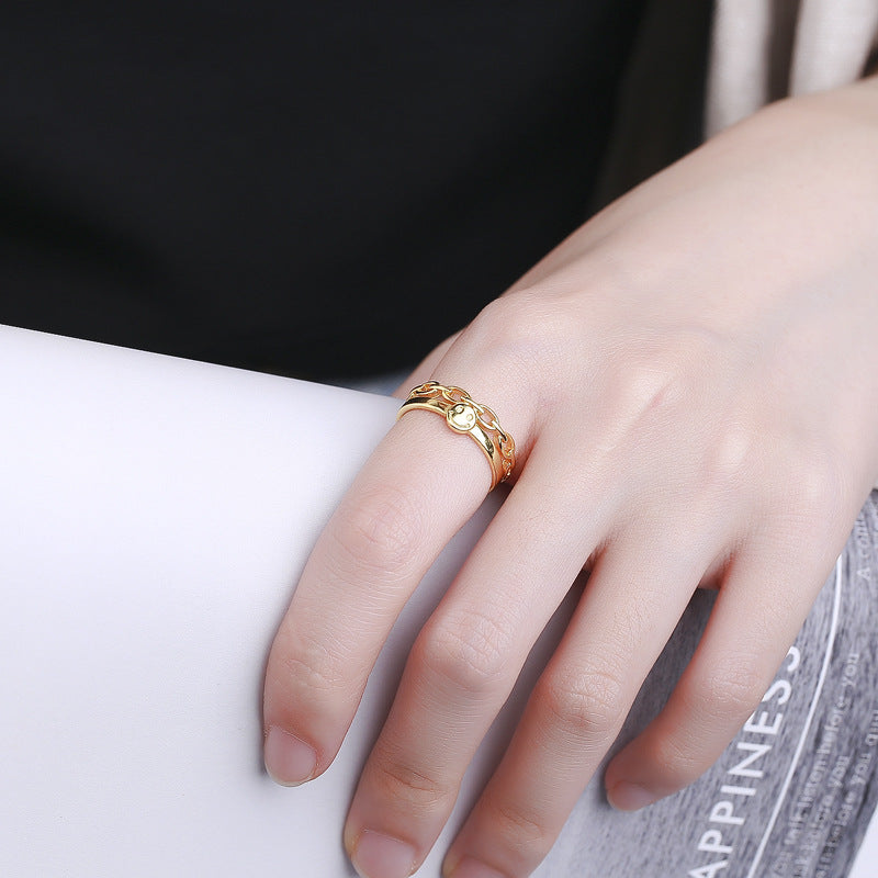 Damen Offener Ring mit verspieltem Kettendesign Shop Nory
