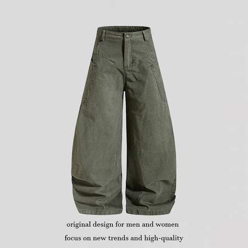 Damen weite High Waist Canvas-Culotte mit Cargo-Taschen und ballonförmiger Silhouette Shop Nory