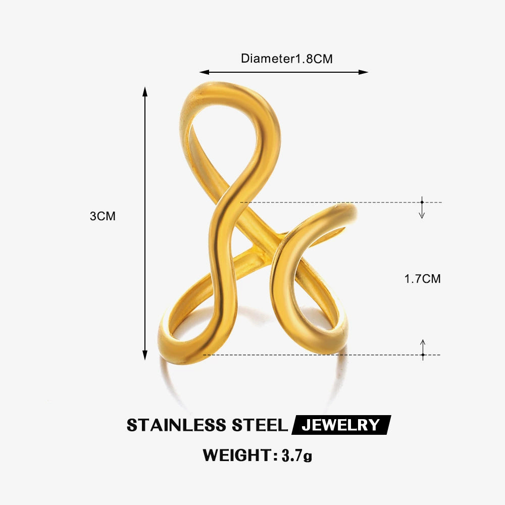 Damen Eleganter Ring mit modernem, geschwungenem Design Shop Nory