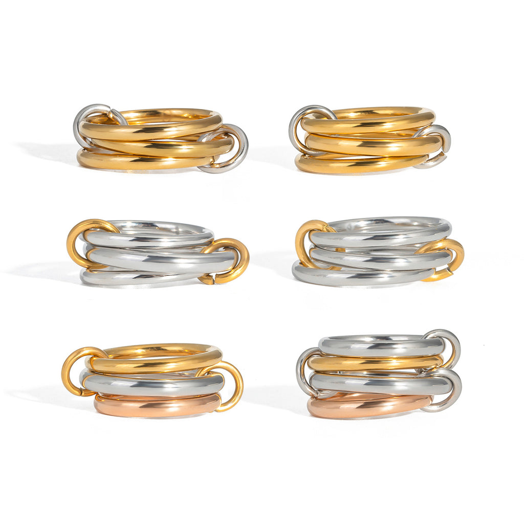 Damen schickes Mehrfarbiges Ring-Set Shop Nory