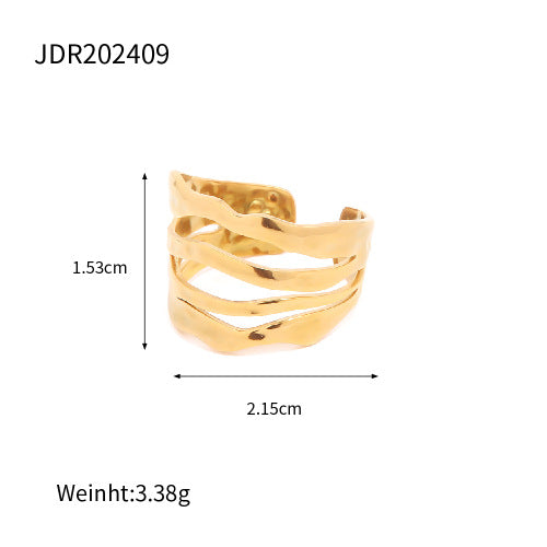 Damen Offenes Wellenarmband aus hochwertigem Edelstahl Shop Nory