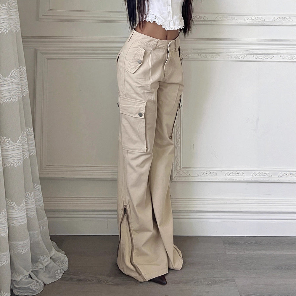 Damen Cargo-Hose mit weitem Schnitt und praktischen Seitentaschen
