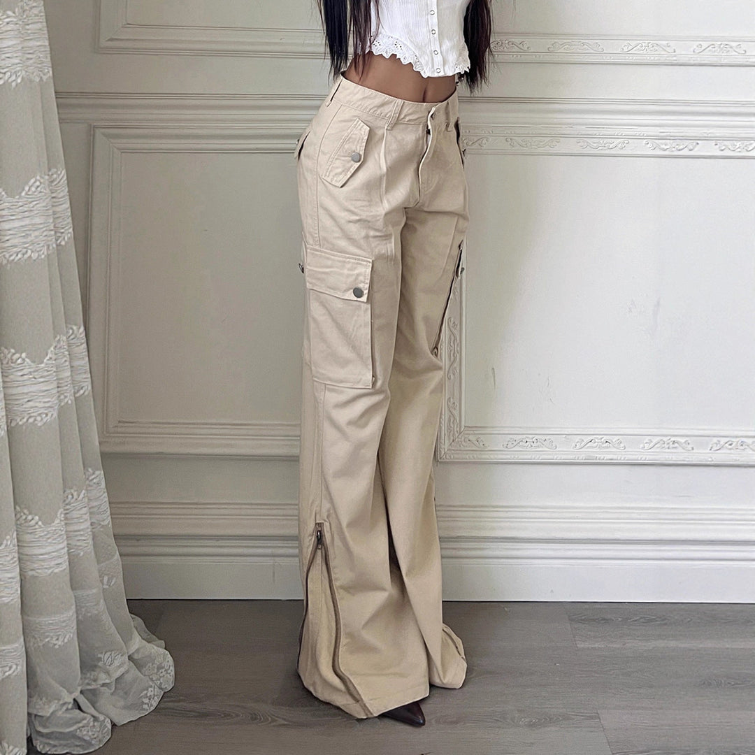 Damen Cargo-Hose mit weitem Schnitt und praktischen Seitentaschen