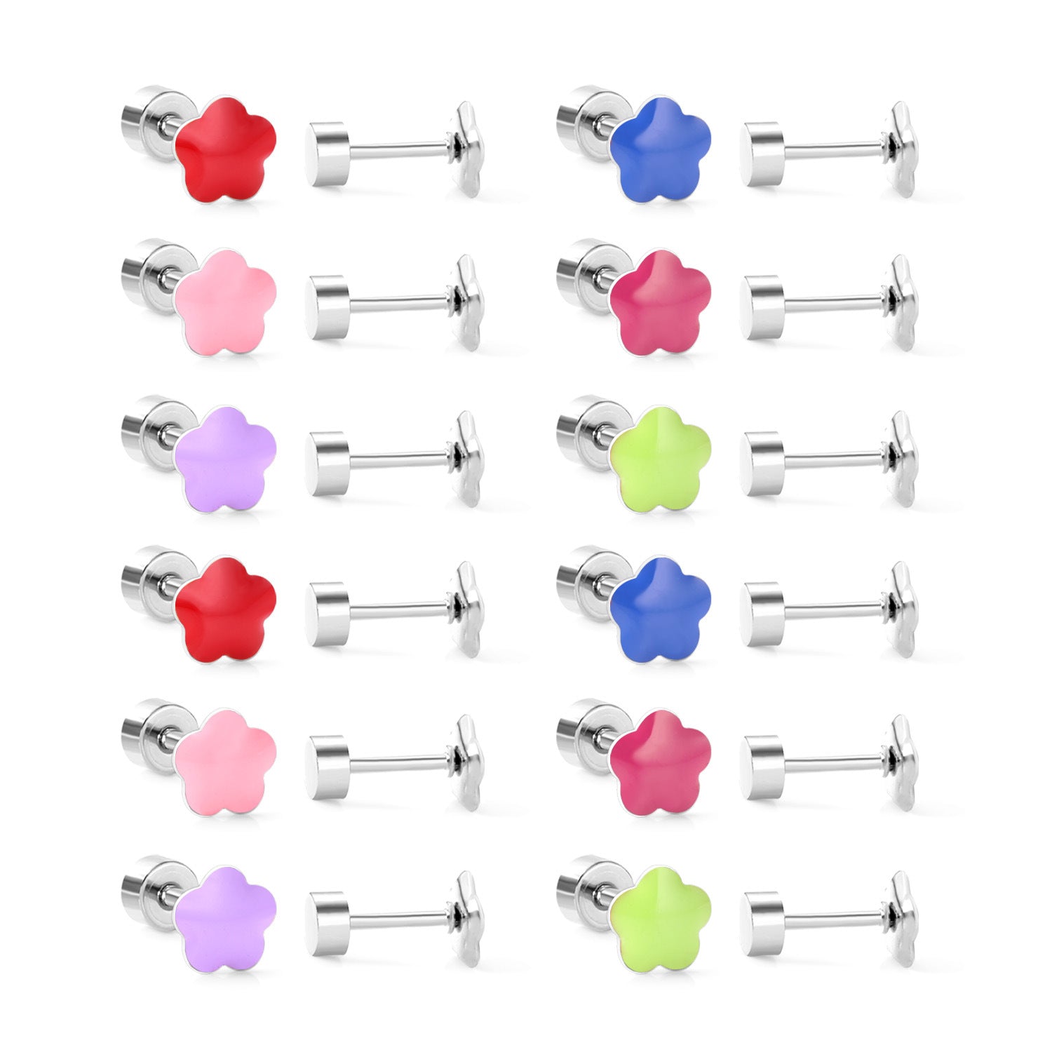 Damen Ohrstecker mit bunten Blütenmotiven aus hochwertigem Edelstahl Shop Nory
