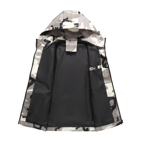 Herren Leichte Camouflage-Jacke mit Kapuze Shop Nory