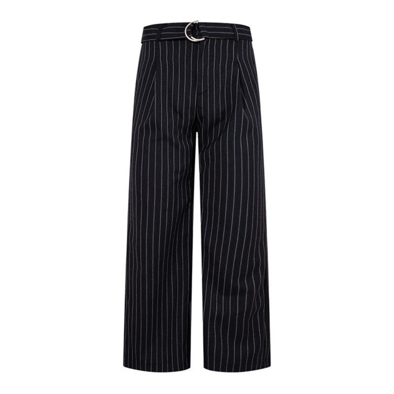 Damen Weite Leinen-Mix Culotte-Hose mit Hochbund und D-Ring-Gürtel Shop Nory