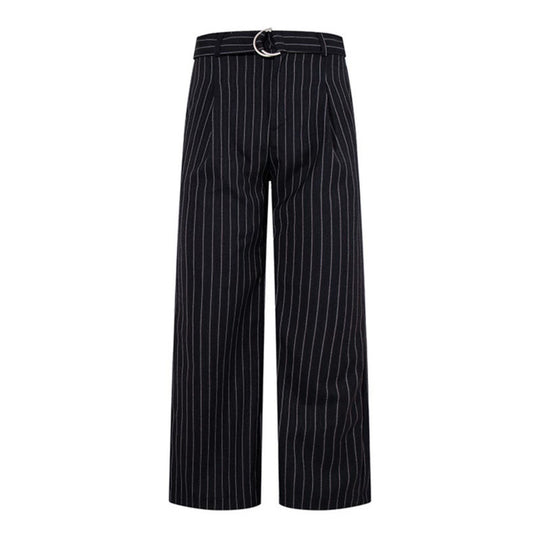 Damen Weite Leinen-Mix Culotte-Hose mit Hochbund und D-Ring-Gürtel Shop Nory