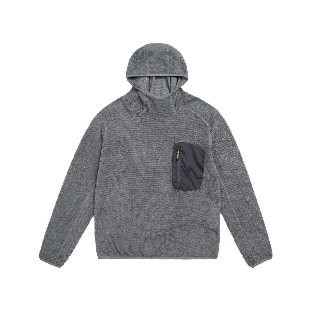 Unisex kuscheliger Kapuzen-Fleecepullover mit Brust-Reißverschlusstasche und elastischem Saum Shop Nory