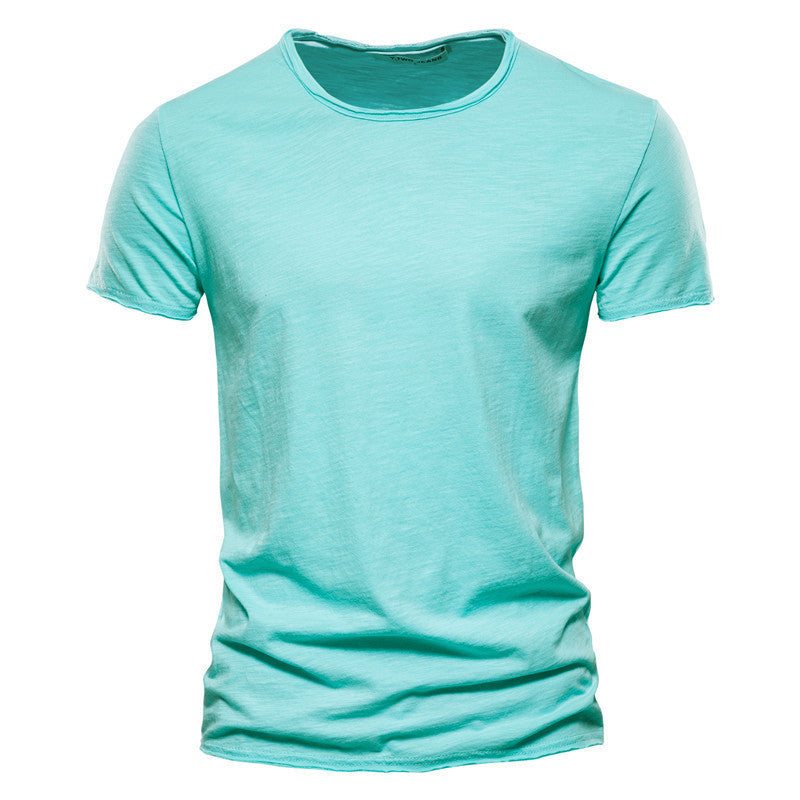 Herren nan leichtes Baumwollshirt mit Rundhalsausschnitt und schlanker Passform