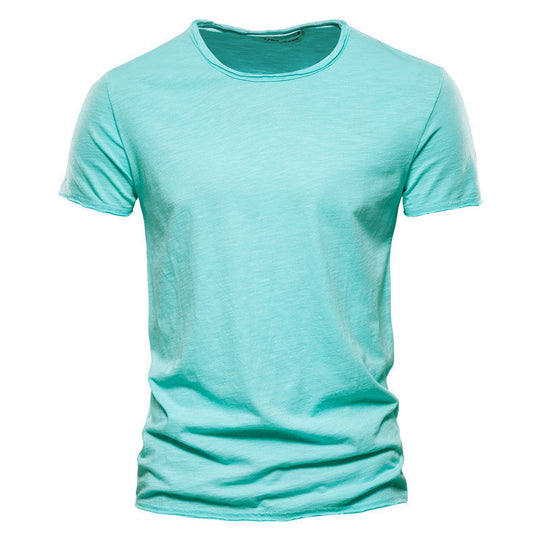Herren nan leichtes Baumwollshirt mit Rundhalsausschnitt und schlanker Passform