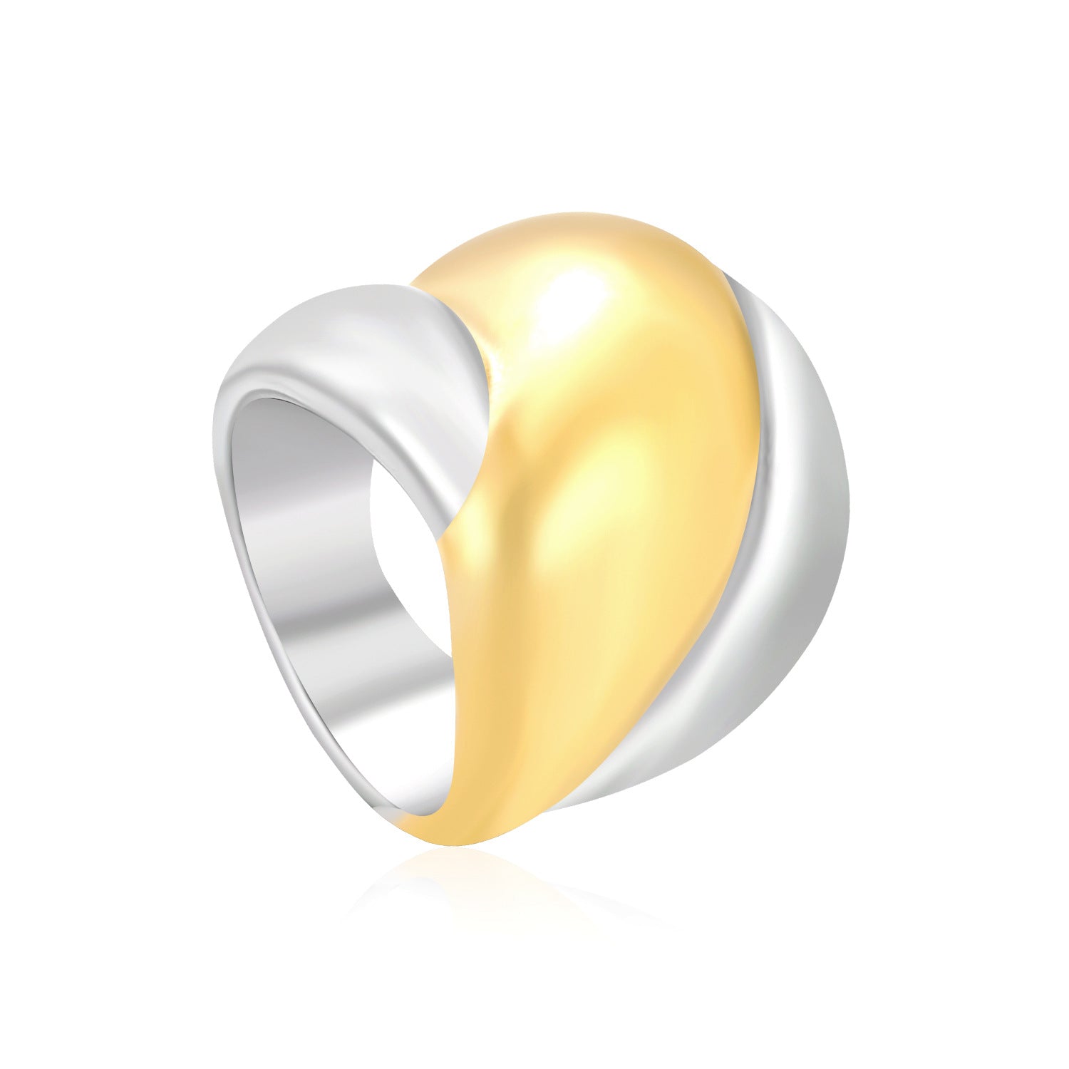 Damen Ring mit zeitlosem, geschwungenem Design aus hochwertigem Edelstahl und elegantem Goldakzent Shop Nory