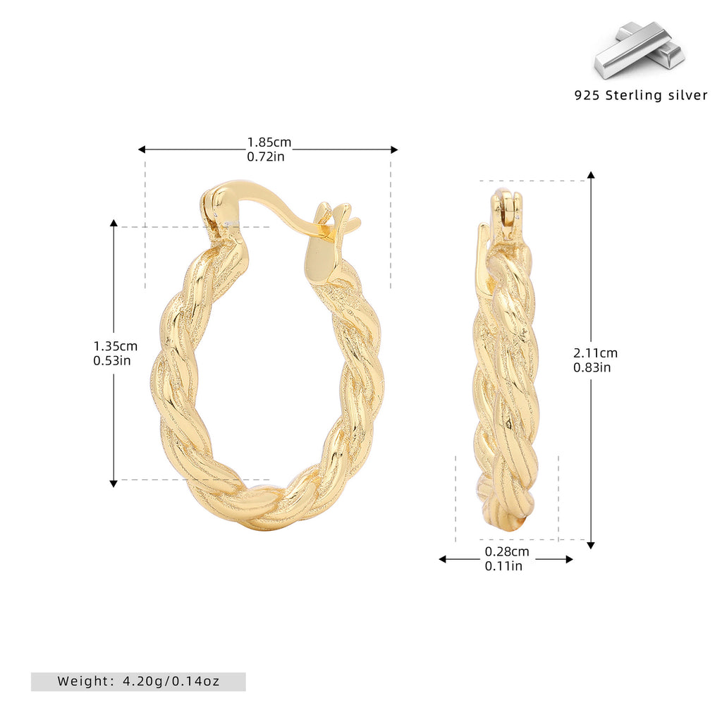 Damen Creolen mit elegantem geflochtenem Design aus 925 Sterling Silber Shop Nory