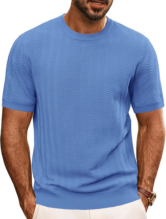 Herren strukturiertes Rundhals T-Shirt ShopNory