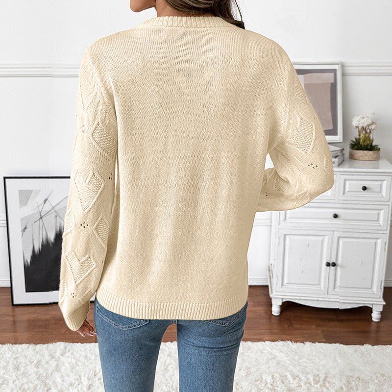 Damen Strickpullover mit Herzmuster Shop Nory