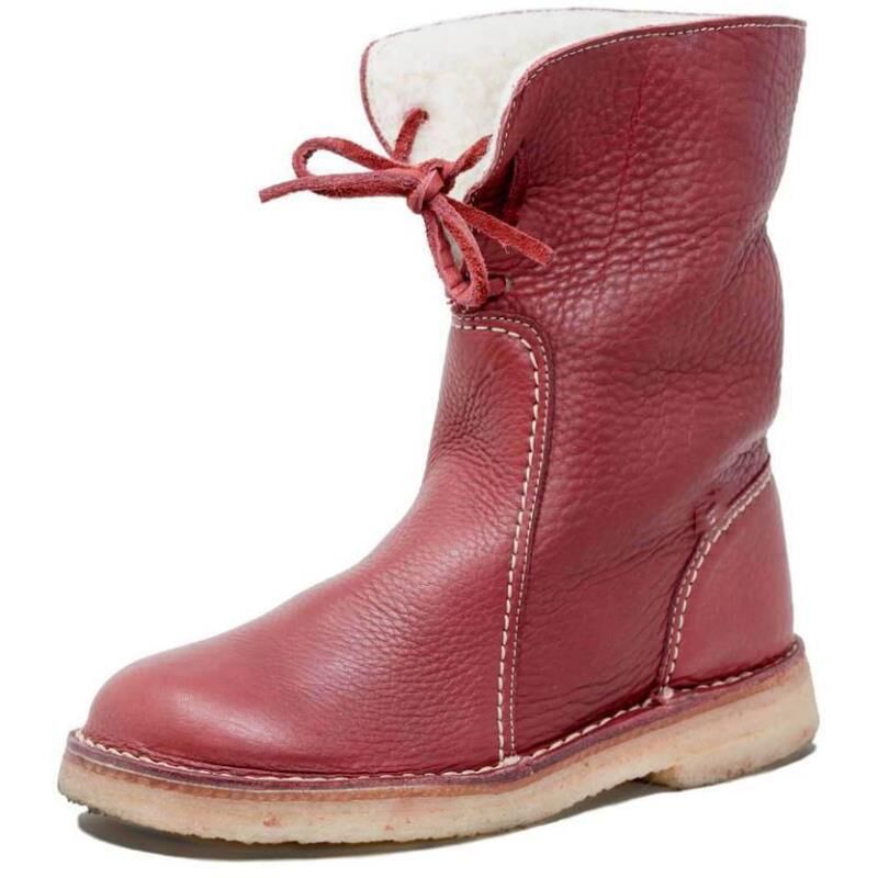 Damen Lederstiefel mit komfortablem Innenfutter und modischem Riemen Shopnory