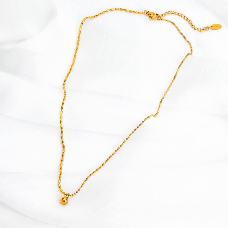 Damen elegante Halskette mit glänzender Kugel und modernem Gliederdesign Shop Nory