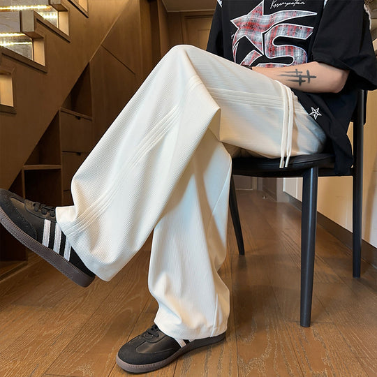 Herren Weite Relaxed Loungebundhose mit Tunnelzug und Eingrifftaschen Shop Nory