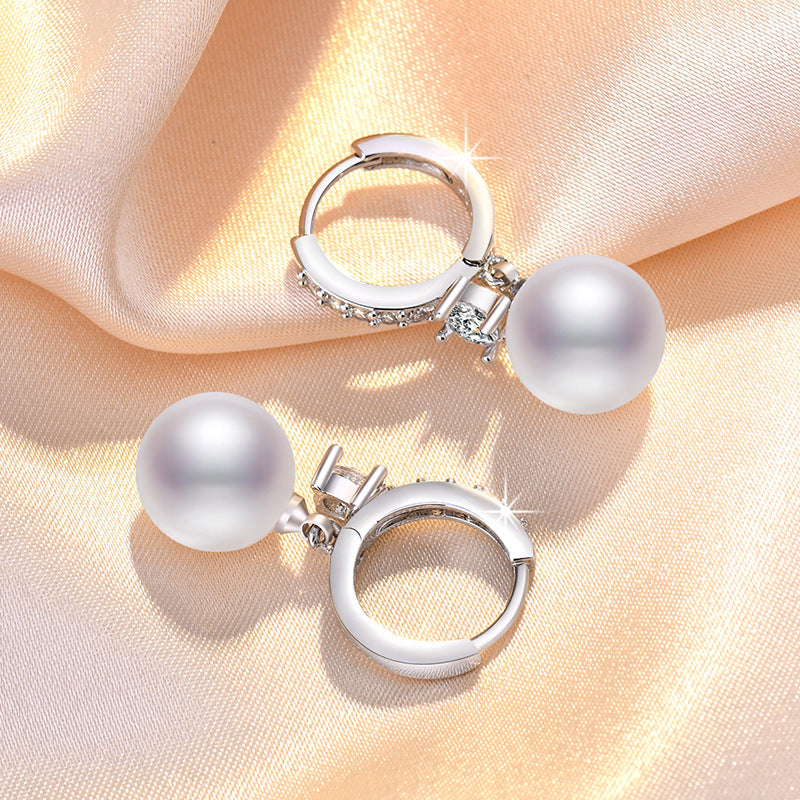 Damen Pearlohrstecker mit funkelnden Zirkonia Shop Nory