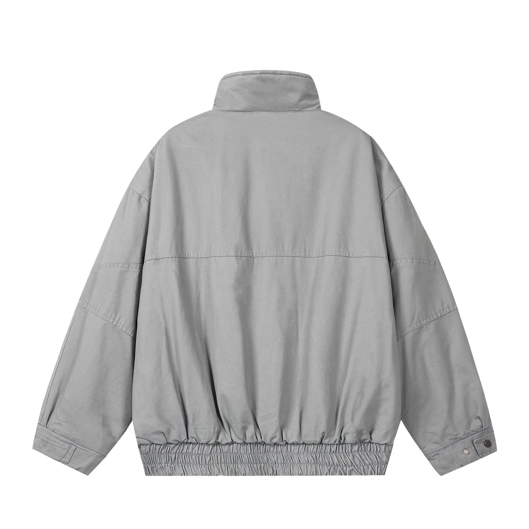 Unisex Boxy-Fieldjacke mit hohem Stehkragen, Pattentaschen und elastischem Saum Shop Nory