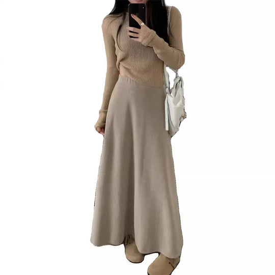 Damen Eleganter Maxirock mit fließendem Schnitt Shop Nory