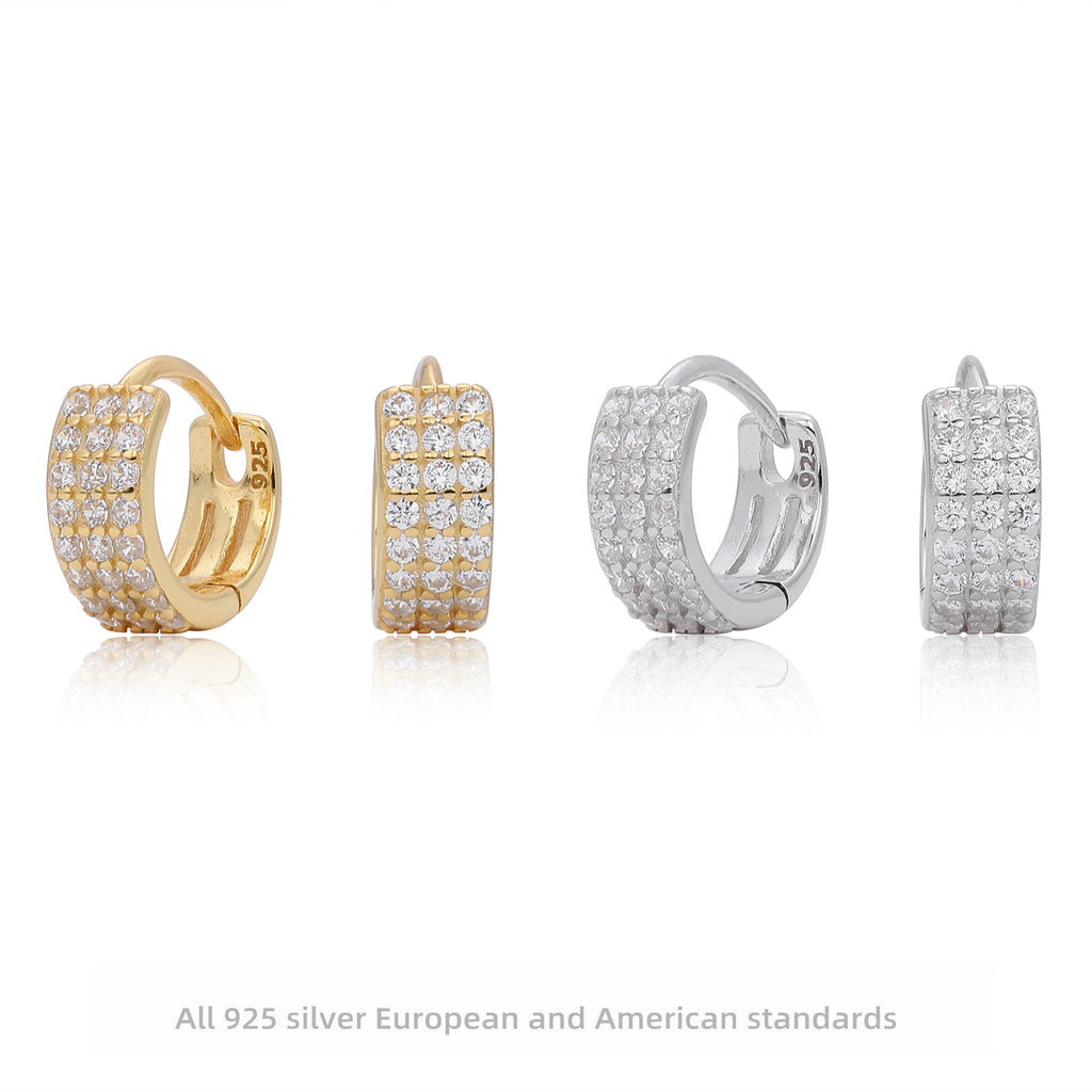 Damen Ohrhänger mit luxuriösem Zirkonbesatz aus 925er Sterling Silber Shop Nory