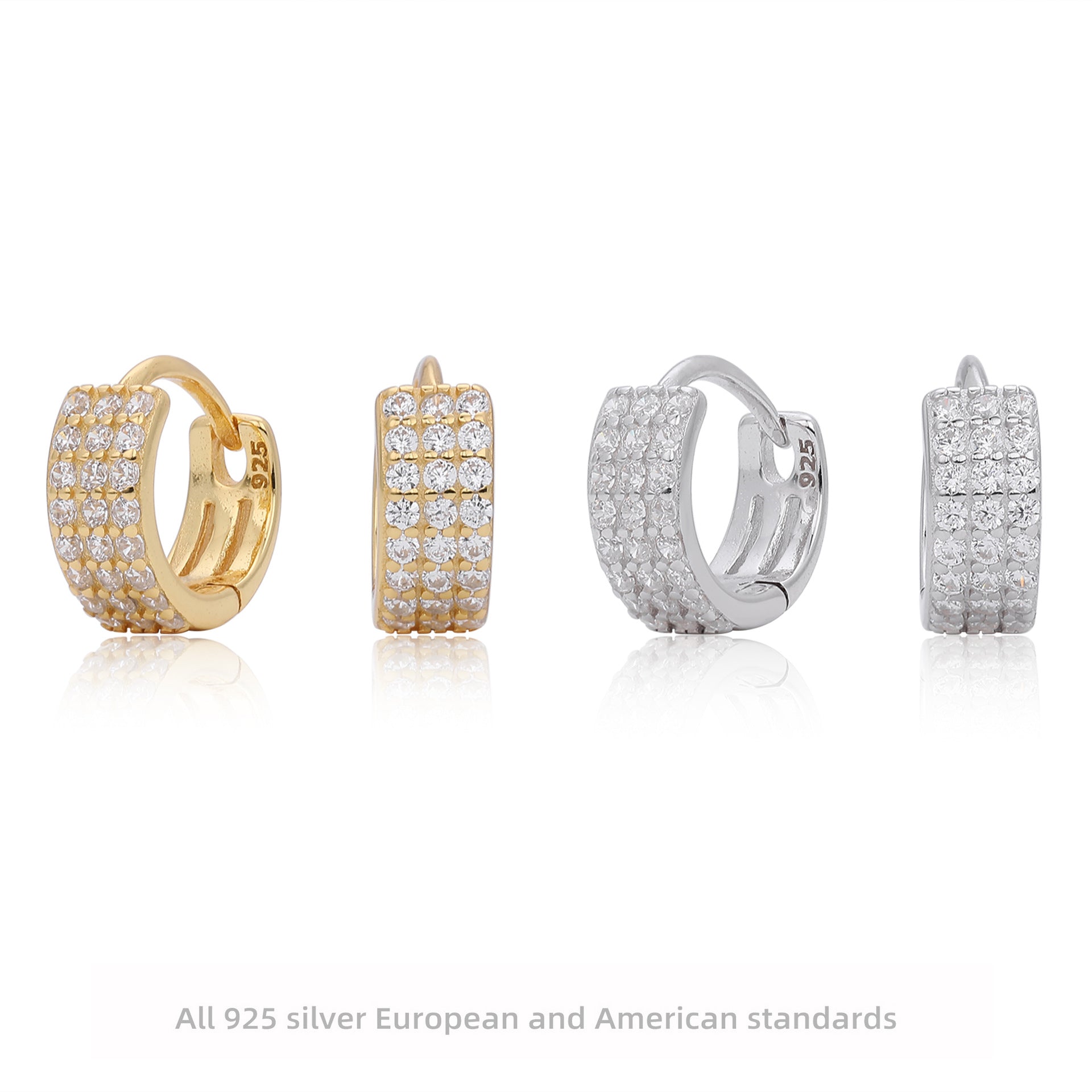 Damen Ohrhänger mit luxuriösem Zirkonbesatz aus 925er Sterling Silber Shop Nory
