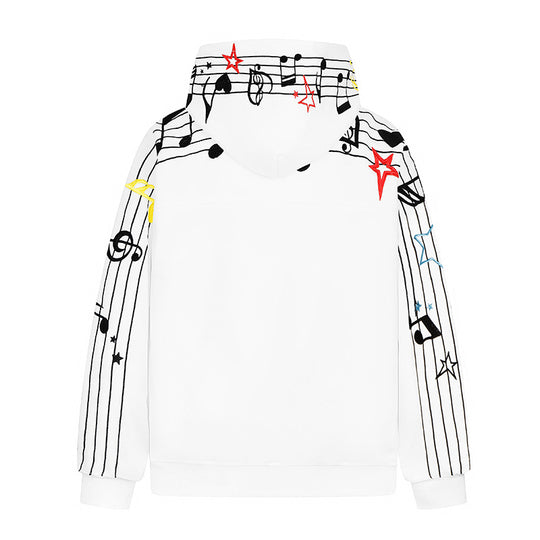Damen Kapuzen-Sweatshirt mit musikalischem Noten- und Sternprint, relaxed Fit Shop Nory