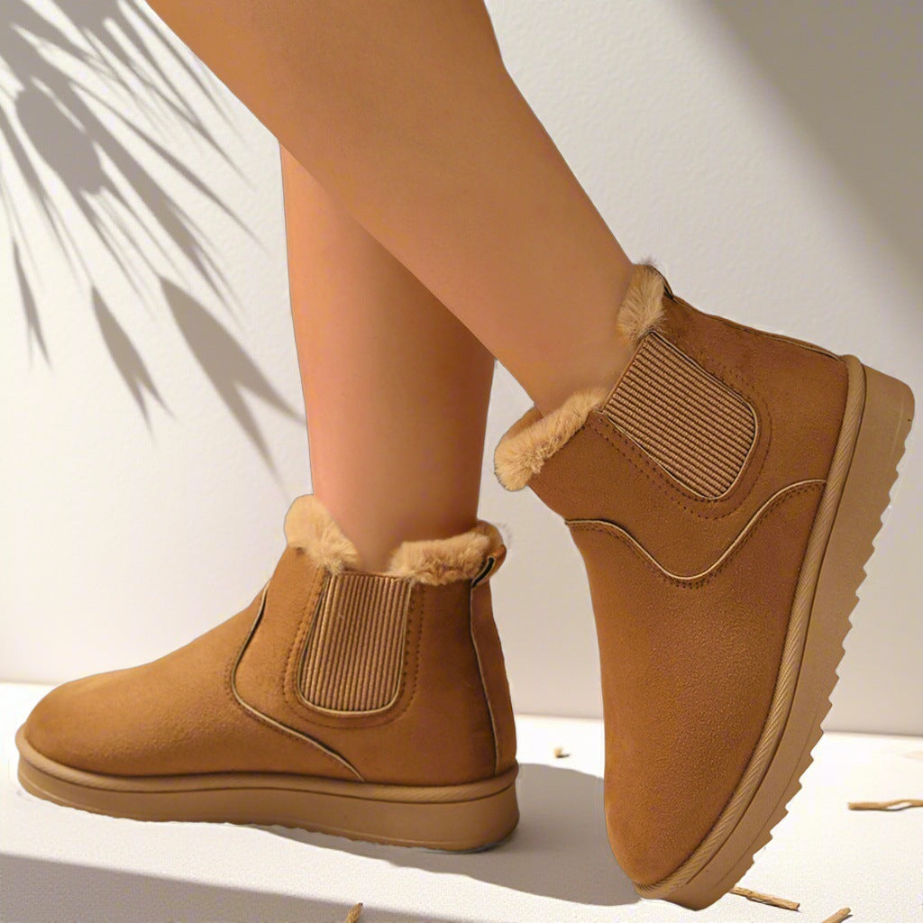 Damen Gefütterte Chelsea-Stiefelette aus Wildlederoptik mit elastischem Einsatz und Profilsohle Shop Nory
