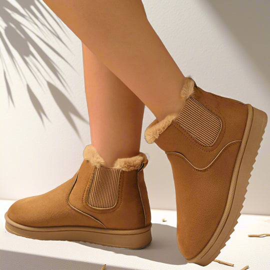 Damen Gefütterte Chelsea-Stiefelette aus Wildlederoptik mit elastischem Einsatz und Profilsohle Shop Nory