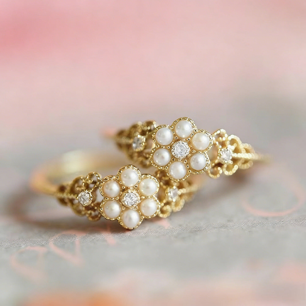 Damenring mit elegantem Perlen- und Zirkonia-Design Shop Nory