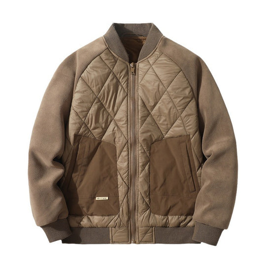 Herren Quiltgefütterte Bomberjacke mit Fleeceärmeln und Utility-Taschen Shop Nory