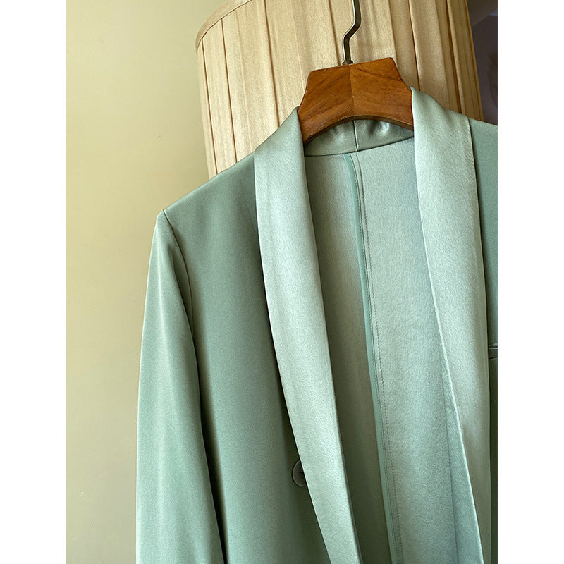 Damen Eleganter Blazer mit schimmerndem Revers Shop Nory
