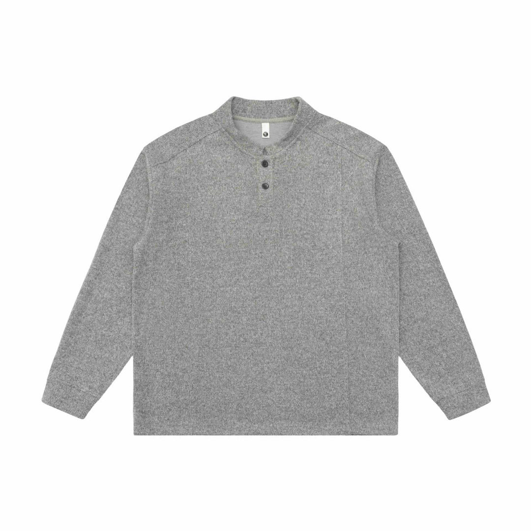 Unisex Feinstrick-Henley-Pullover mit Troyerkragen und Raglanärmeln Shop Nory