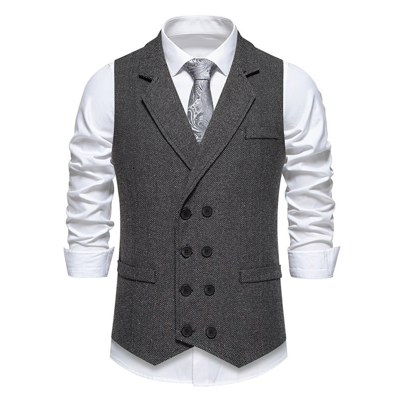 Herren elegante Weste im klassischen Fischgrätmuster 1758204622
