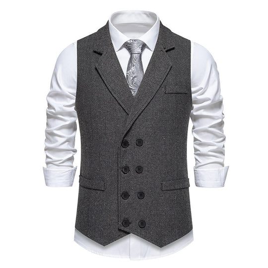 Herren elegante Weste im klassischen Fischgrätmuster 1758204622