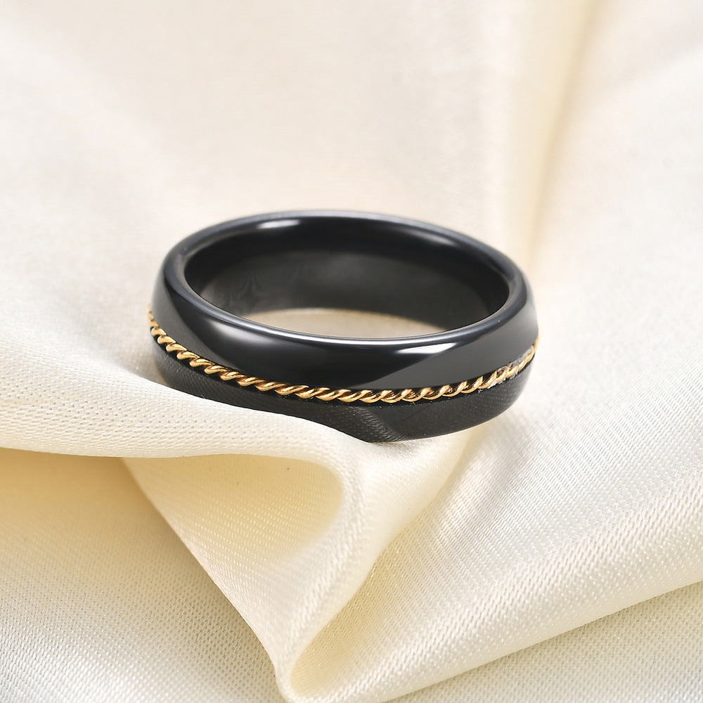 Herren Ring mit gewundenem goldenen Element Shop Nory