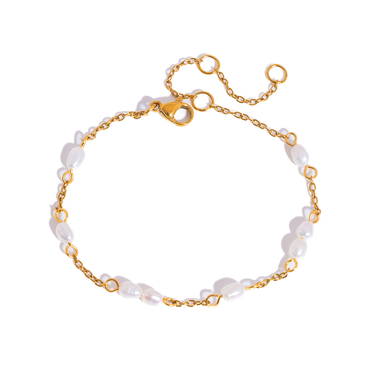 Damen Edelstahlarmband mit elegantem Perlendesign Shop Nory