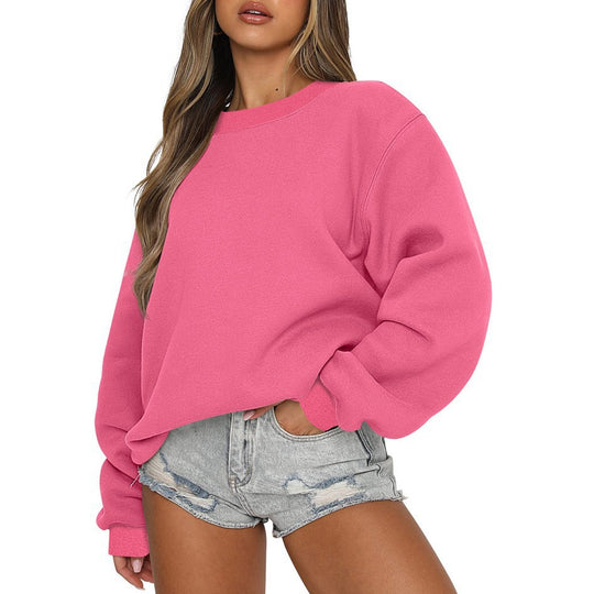 Damen nan oversized Rundhals-Sweatshirt aus Baumwollmix mit überschnittener Schulter, angerauter Innenseite und elastischen Bündchen Shop Nory