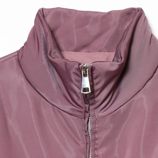 Damen Gekürzte wattierte Satinjacke mit hohem Stehkragen und Taillen-Smock Shop Nory