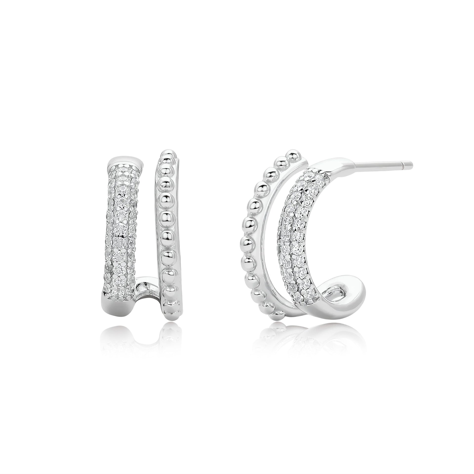 Damen Ohrhänger mit geschwungenem Design und luxuriösem Zirkonbesatz Shop Nory