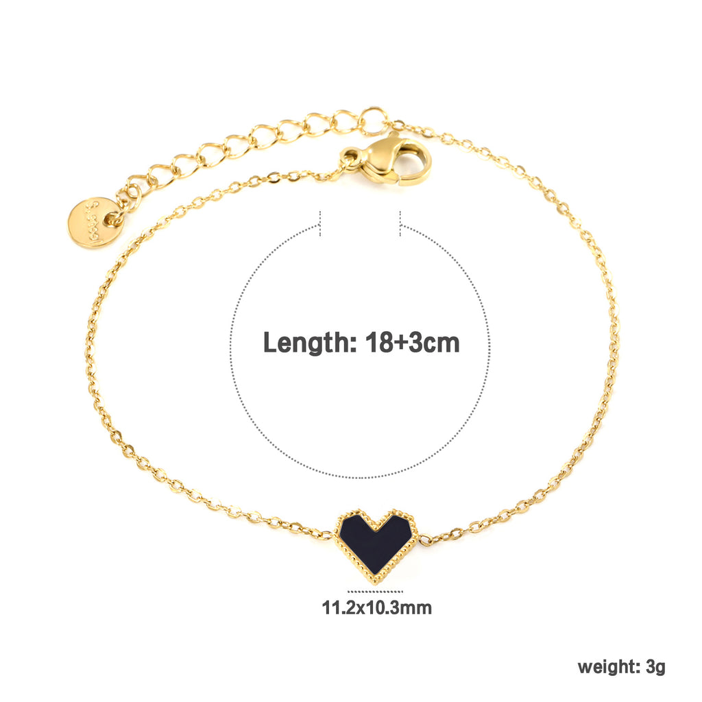 Damen Armband mit herzförmigem Anhänger und feiner Gliederstruktur Shop Nory