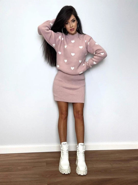 Damen Pullover mit Herzjacquard und lockerem Oversize-Schnitt Shop Nory